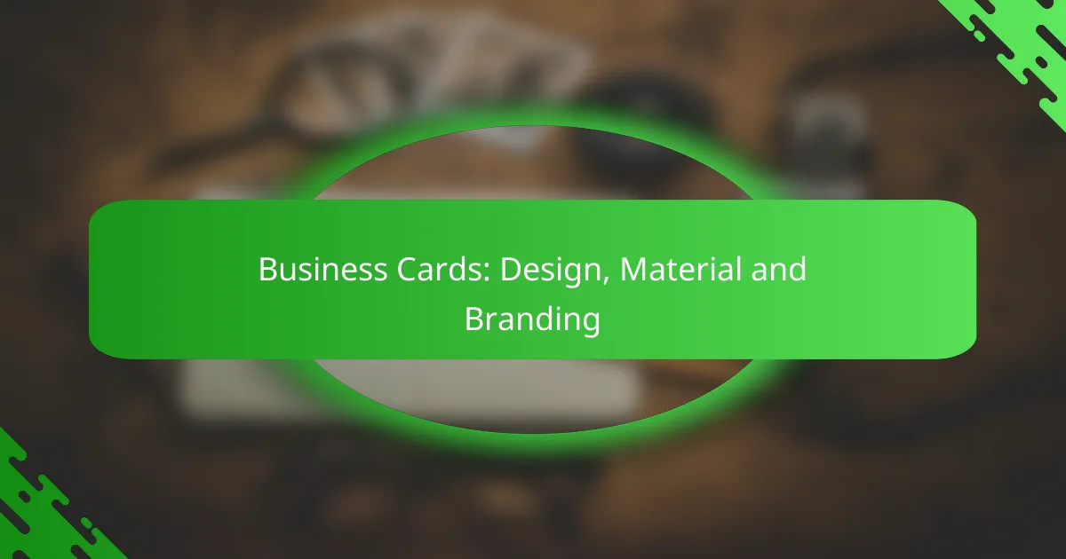 Business Cards: Design, Material and Branding
