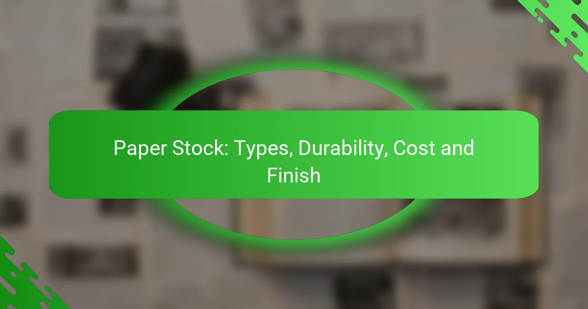 Paper Stock: Types, Durability, Cost and Finish