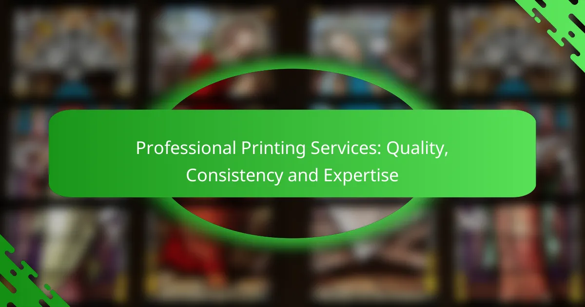Professional Printing Services: Quality, Consistency and Expertise