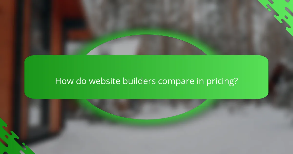 How do website builders compare in pricing?