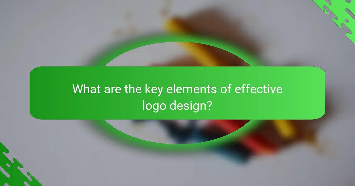 What are the key elements of effective logo design?